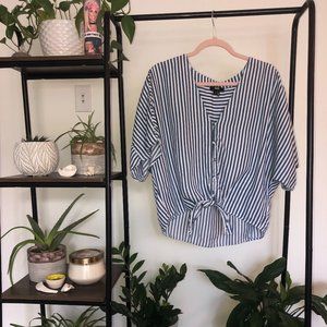 PAIGE Striped Tie Front Baylee Top